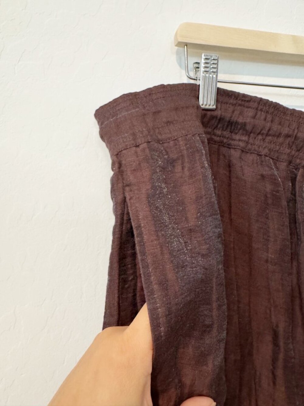 NWT Peter Nygard Linen Blend Crinkle Pull On Wide Leg Pants Plus Size New 2X - Picture 8 of 10